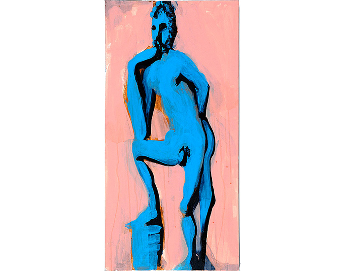 Tony-Clark_-'Standing-(Portrait-of-Howard-Arkley)'_-2008_-acrylic-on-canvas_-91.5-x-45.5cm